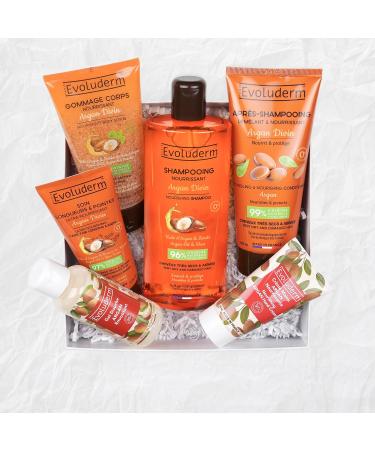 EVOLUDERM Argan Body & Hair Gift Set 6 products + Free Lime Natural Origin Vegan Made in France Gift Idea Ideal Christmas Birthday Mother s Day gift (Jungle) - Buy Online on GoSupps.com