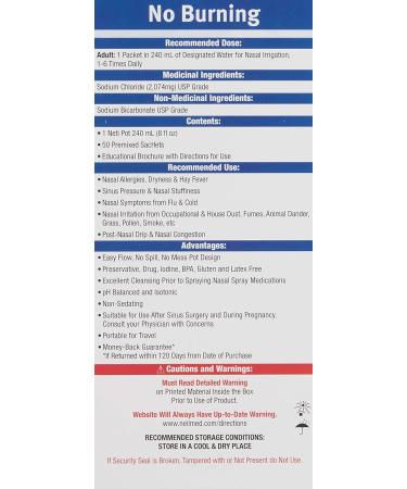 NeilMed Nasaflo Porcelain Neti Pot - 50 Count (Pack of 1) - Packaging may vary - Buy Online on GoSupps.com