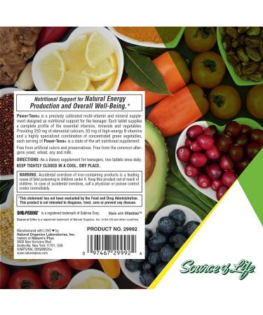 Nature's Plus Source of Life Power Teen - 180 Tablets for Optimal Health - Buy Online on GoSupps.com