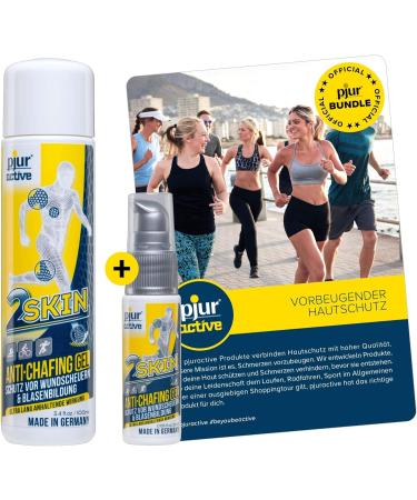 Pjuractive 2Skin Anti-Chafing Gel - Invisible & Waterproof Skin Protection | Bladder Plasters & Wound Shields | Advantage Pack (100ml + 20ml) - Best International Shipping - Buy Online on GoSupps.com