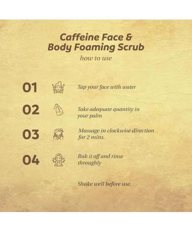 Caffeine Face & Body Foaming Scrub - 100g with Kokum Butter & Almond Oil | Exfoliating Stimulates Blood Flow Removes Dead Skin Cells - Buy Online on GoSupps.com