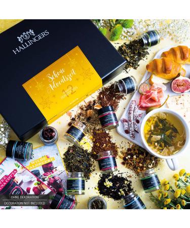 Hallingers Advent Season Tea Gift Set - 12 Vegan & Gluten-Free Varieties in Screw Glasses | Perfect for Christmas Mother's Day & Father's Day Gifts - Buy Online on GoSupps.com