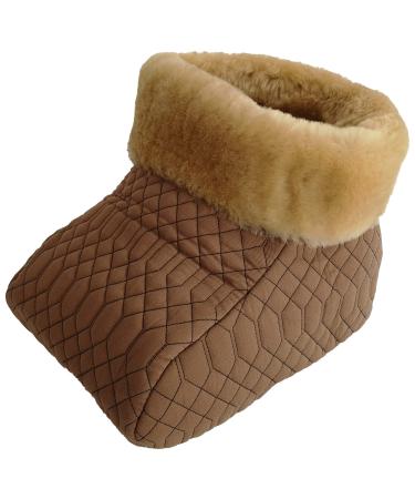 Foot warmer footmuff with Merino lambskin color combination camel-camel