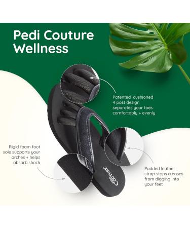 Pedi Couture Pedicure Sandals - Women's Toe Separator Slippers (Large, Black) - Buy Online on GoSupps.com
