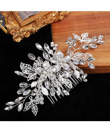 Beaupretty Rhinestone Tuck Comb Gem Side Combs French Side Comb Leaf Bridal Headpieces Bridal Hair Pins Pearl Bridal Hair Accessories Weeding Bride Hair Accessories Bridal Hair Comb Metal - Buy Online on GoSupps.com