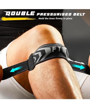 FREETOO Patella Tendon Knee Strap - Shock-Absorbing Knee Brace for Men and Women - Knee Pain Relief for Hiking, Basketball, Running - Black 3D Knit Fabric (S/M) - Buy Online on GoSupps.com