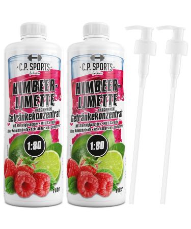 C.P.Sports Sugar-Free Beverage Syrup - Raspberry Lime Concentrate for Mineral Drink | 2L + 2 Pump Dispenser | Vitamins for Sports Hydration - Buy Online on GoSupps.com