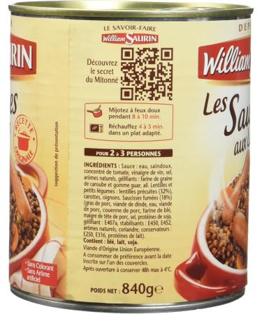 William Saurin Lentil Sausages Box 840 g - Pack of 3 - Buy Online on GoSupps.com