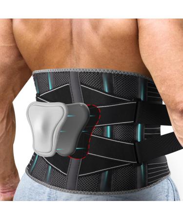 Back Brace for Lower Back Pain with Removable 3D Lumbar Pad Breathable Lumbar Support Belt for Men & Women with Bionic Support System for Herniated Disc Sciatica M(Waist:33.5"-39.5") Medium