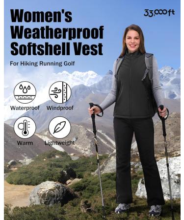33 000ft Women s Outdoor Lightweight Softshell Vest - Windproof Sleeveless Jacket for Running Golf & Hiking - Black - Buy Online on GoSupps.com