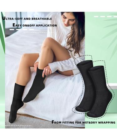 Silicherry 4 Pairs Cotton Soft Eczema Socks Hydrating Socks Moisturizing Therapy Cotton Socks Eczema Relief for Adult Wet Wrap Non Itch Soft Feet Treatment (Black) - Buy Online on GoSupps.com