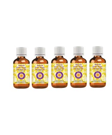 Deve Herbes Deve Herbs Pack of 5 Pure Natural Extra Virgin Coconut Oils (Cocos nucifera) - Natural Therapeutic Grade Cold Pressed - 100 ml