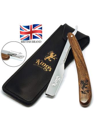Kings Cutthroat Men's Straight Razor with Travel Pouch - Essential Grooming Tool for Beards - Buy Online on GoSupps.com