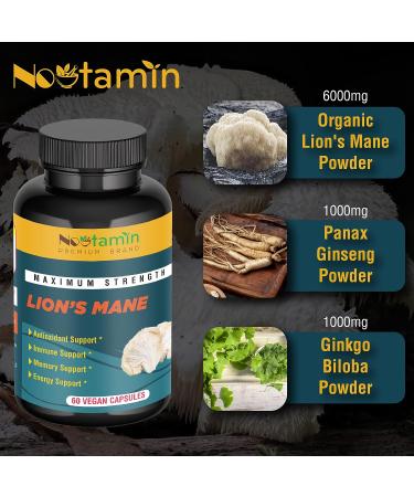 8000mg Lions Mane Mushroom Capsules - Nootropic Brain Boost, Memory & Focus - Buy Online on GoSupps.com