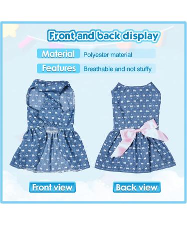 Petcute Elegant Bowknot Dog Dress - Summer Puppy Tutu with Beautiful Flower Design | XS Blue Dog Princess Clothing for Weddings & Special Occasions - Buy Online on GoSupps.com