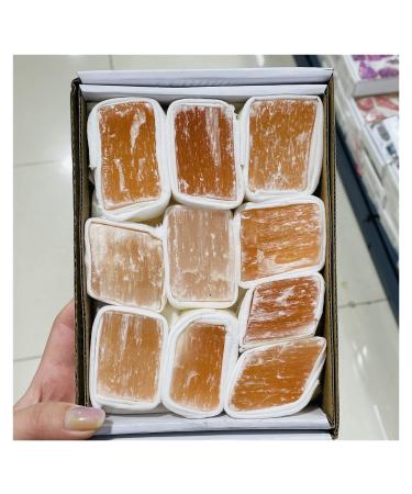 Natural Crystal Rough Natural Orange Selenite Rough Gypsum Crystal Box Reiki Specimen