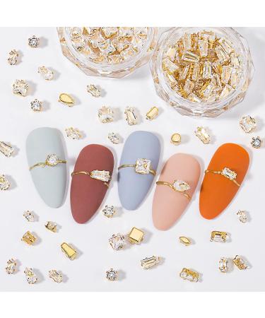 Gold Nail Charms - Zircon Metal Gem Crystal Jewelry Diamonds for Nail Art | Rhinestones & Decorative Accessories for 3D Nail Art - Buy Online on GoSupps.com