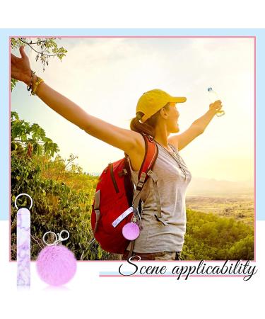 Buy Hicarer 20 Pieces Marble Lipstick Holder Keychain | Colorful Lip Balm Holders & Cute Poms | Women's Wrist Lanyard Keychains - Bulk Purchase Available - Buy Online on GoSupps.com