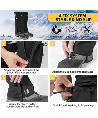 Rockbros Waterproof Warm Gaiters for Hiking Snow and Climbing - S-3XL Sizes for Men & Women - Buy Online on GoSupps.com