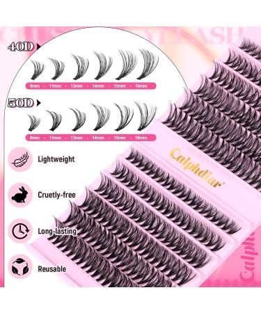 Calphdiar D Curl Cluster Eyelash Extensions - 240PCS 40D & 50D Individual Wispy Lashes - 9-16MM DIY Lash Clusters for Stunning Eyes - Buy Online on GoSupps.com