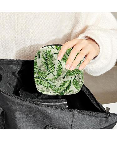 Womens Bonds Storage Pockets Stillpad Holder - Tropical Green Leaves Pattern Portable Period Kit | Feminine Product Bag for Women & Girls - Buy Online on GoSupps.com