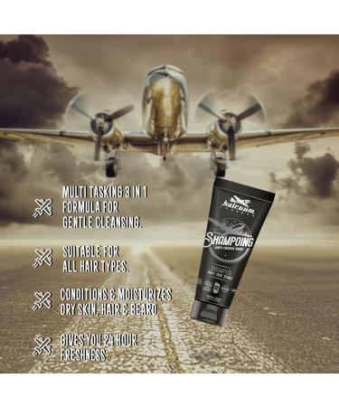 Hairgum Organic Men's Hair & Beard Shampoo - All-in-One Moisturizing Shampoo with Shea Oil | 7 oz for Hair & Mustache Care - Buy Online on GoSupps.com