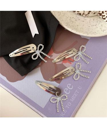 XANHOY Elegant Silver Bowknot Hair Clip Charm Distinctive Hair Clip with Unique Zircon Bowknot for Fashion forward Individuals - Buy Online on GoSupps.com