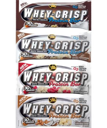 All Stars Whey-Crisp Protein Bar Mix-Box - 12 Pack (50g each) | High Protein Snack for Health & Fitness - Buy Online on GoSupps.com