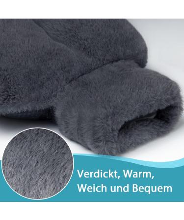 Tgkoddo Electric-Free Foot Warmer | 2L Hot Water Bottle for Cold Feet | 2-in-1 Heating Pad for Adults | Soft & Warm Grey Foot Warmer (40x36cm) - Buy Online on GoSupps.com