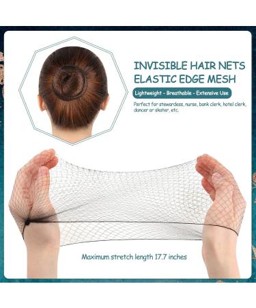 PROUSKY 20 Pcs Hair Nets Hair Bun Holder Hairnets for Bun Hair Nets Invisible Elastic Edge Mesh Ballet Bun Net Holder for Women Girls Dance Nurse Wig Fixing Hair (Black) - Buy Online on GoSupps.com