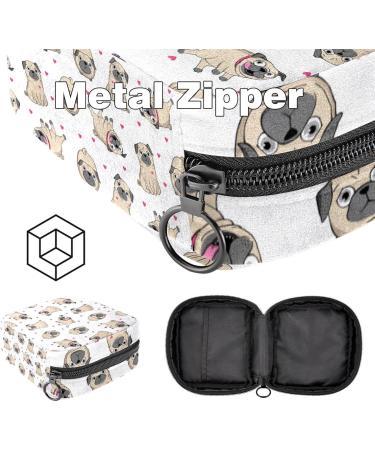 Portable Women's Binding-Storage Bags | Menstrual Cup & Pad Organizer | Cute Pug Design for Teens - Buy Online on GoSupps.com