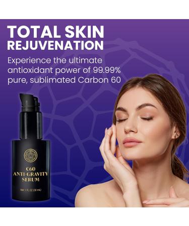 C60 Power Anti-Gravity Serum for Face & Neck - Combat Wrinkles Anti Aging Skin Care for Men & Women Antioxidant Rich Made with 99.99% Pure Sublimated C60 & Other High-Quality Ingredients - 1 fl oz C60 Anti-Gravity Serum  - Buy Online on GoSupps.com