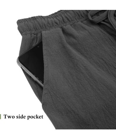 AIEOE Men's Summer Linen Look Yoga Pants - Breathable Loose Fit Casual Trousers XL Gray - International Shipping - Buy Online on GoSupps.com