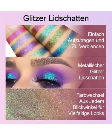  Erinde Erinde Glitter Eyeshadow Unique Highly Pigmented Eyeshadow Fine and Soft Texture Long Lasting Illuminating Powder Easy to Blend Wrinkle Free Eye Makeup - Buy Online on GoSupps.com