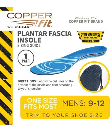 Copper Fit Men's Plantar Fascia Insoles - Blue, Size 9-13 - Buy Online on GoSupps.com
