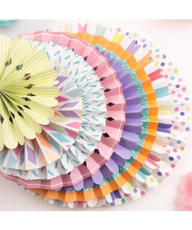 PapaKit Deluxe Origami Large Wall Decoration Set - 26 Assorted Paper Fans & Pom-poms for Parties and Events | Festive Colors Mixed Patterns - 26 Piece Set - Buy Online on GoSupps.com