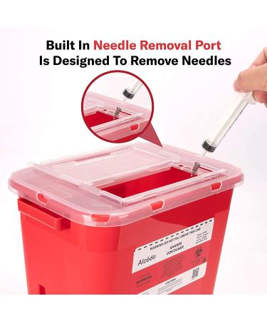 Alcedo Sharps Container for Home Use 2 Gallon (2-Pack) | Biohazard Needle & Syringe Disposal - Buy Online on GoSupps.com