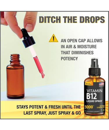 Liquid B12 Spray (2 Pack) - Vegan Sublingual Methylcobalamin Vitamin Boost for Energy & Mood - Gluten-Free & Non-GMO - Discover Why B 12 Drops Outshine the Rest - Buy Online on GoSupps.com