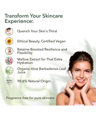 Organic Aloe Vera Facial Foam Cleanser 98.6% Natural Vegan & Hydrating for Sensitive Skin | Intense Hydration Face Wash (5.1 Fl Oz - Buy Online on GoSupps.com