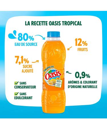 Oasis Tropical 1L - 100% natural ingredients - Buy Online on GoSupps.com