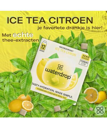 Waterdrop Microdrink waterdrop ICE TEA LEMON 36 hydration cubes Sugarfree iced tea with real green tea and lemon With natural extracts and vitamin C Water with flavor 3x ICE TEA LEMON - Buy Online on GoSupps.com