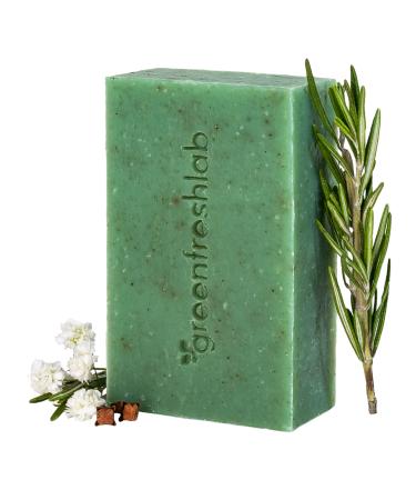 Greenfreshlab Thyme + Rosemary Soap Bar 85% Organic Ingredients  Natural Remedy for Itching & Problem Skin  Enriched with Patchouli Oil  Uplifting Aroma  Vegan & Cruelty Free  4 oz
