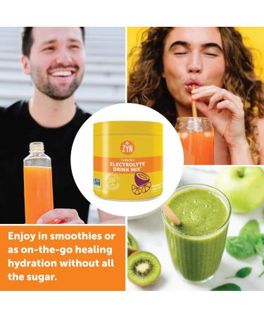 ZYN Electrolyte Powder Drink Mix with Turmeric - Muscle Recovery Joint Support & Immunity Boost - Passionfruit Lemonade 30 Servings - Buy Online on GoSupps.com