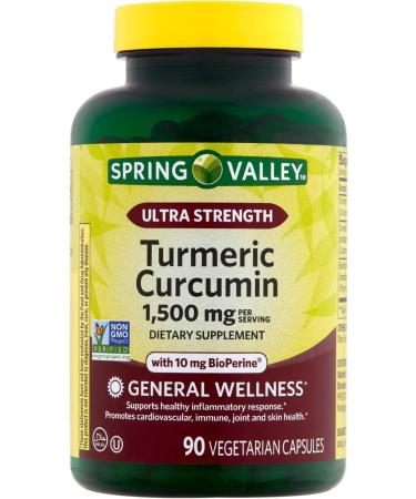 Spring Valley Turmeric Curcumin 1500mg Dietary Supplement with Luall Sticker - 90 Capsules - Buy Online on GoSupps.com