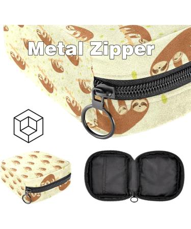 Cute Sloth Storage Bags for Women - Large Menstrual Cup Zipper Pocket for Period Inserts Panty Liners & Tampons - Buy Online on GoSupps.com