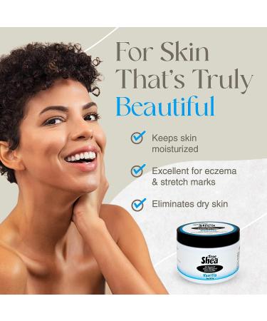 Vanilla-Scented Moisturizing Whipped Shea Butter | All-Natural Skincare Must-Have with Raw Shea, Sunflower & Coconut Oil | 8 oz - True Shea - Buy Online on GoSupps.com