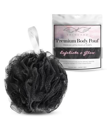 Seraphic Skincare Premium Body Pouf Loofah 100g Shower Pouf Body Exfoliator for Gentle Exfoliation and Cleansing Premium Exfoliating Body Scrubber to Reveal Silky Smooth Glowing Skin (Black)