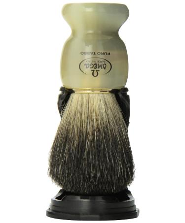 Omega 63171 Stripey 100% Pure Badger Shaving Brush with Stand - Premium Shaving Accessory for Men | International Shipping Available - Buy Online on GoSupps.com