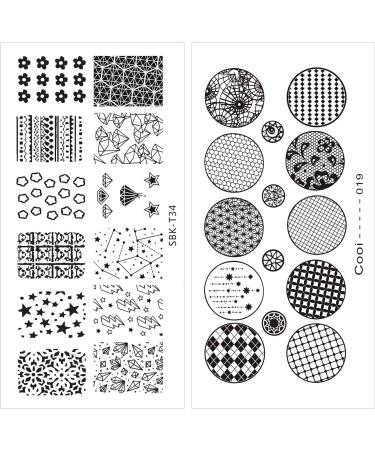 NICENEEDED Striped Geometric Theme Nail Art Stamping Kit wiht 6 PCS Nail Stamping Plates for Women Nail Art Tools Striped Geometric Pattern Nail Image Polish Template for Nail Decoration DIY Print Stytle 2 - Buy Online on GoSupps.com