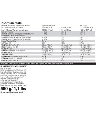 Olimp Glutamine Xplode Powder 500g Orange Flavour - Muscle Recovery Supplement - Buy Online on GoSupps.com